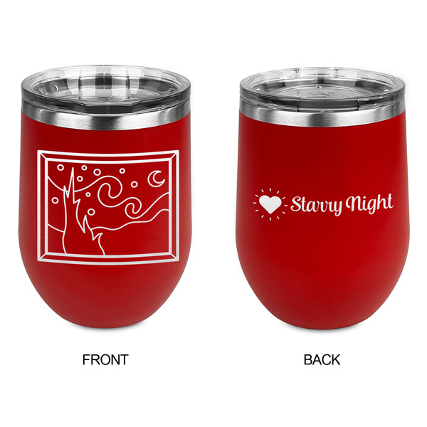 The Starry Night (Van Gogh 1889) Stainless Wine Tumblers - Red - Double Sided - Approval