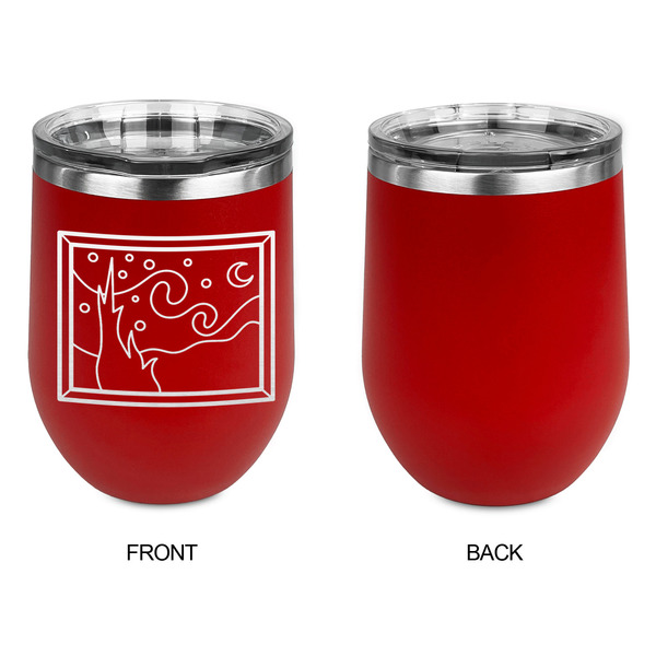 The Starry Night (Van Gogh 1889) Stainless Wine Tumblers - Red - Single Sided - Approval