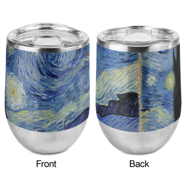 The Starry Night (Van Gogh 1889) Stemless Wine Tumbler - Full Print - Approval