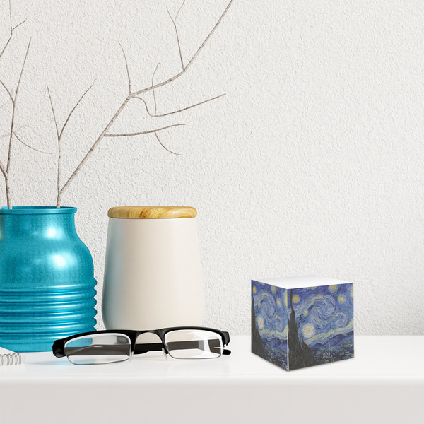 The Starry Night (Van Gogh 1889) Sticky Note Cube - LIFESTYLE