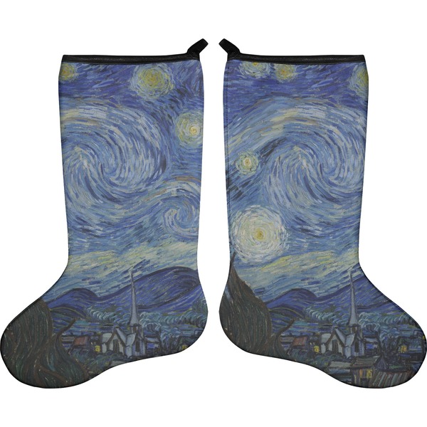 Custom The Starry Night (Van Gogh 1889) Holiday Stocking - Double-Sided - Neoprene