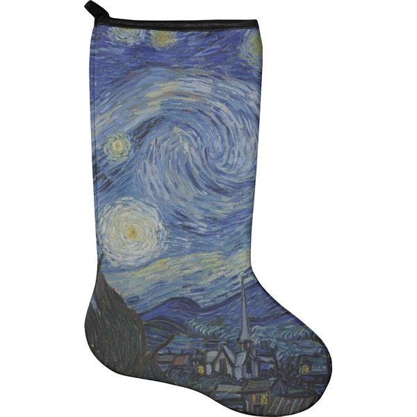 Custom The Starry Night (Van Gogh 1889) Holiday Stocking - Single-Sided - Neoprene