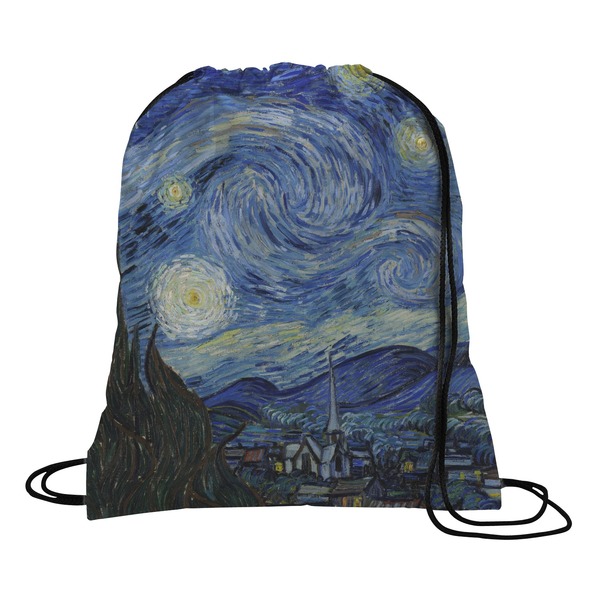 Custom The Starry Night (Van Gogh 1889) Drawstring Backpack - Large