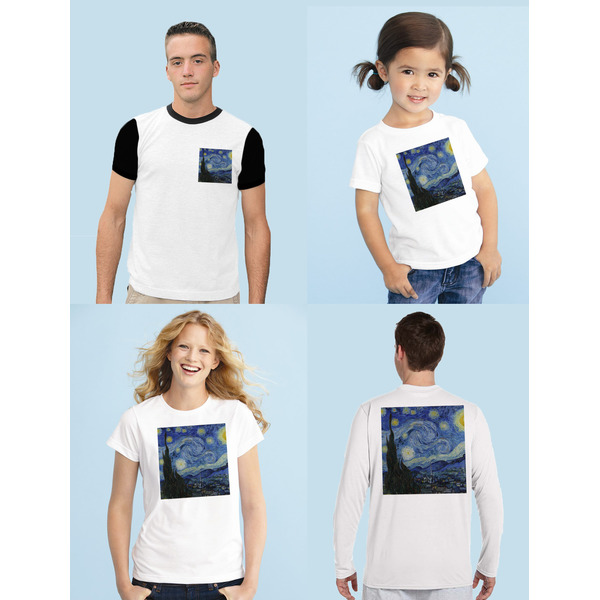 The Starry Night (Van Gogh 1889) Sublimation Sizing on Shirts