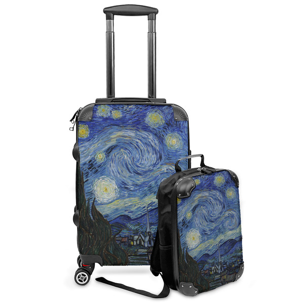 Custom The Starry Night (Van Gogh 1889) Kids 2-Piece Luggage Set - Suitcase & Backpack