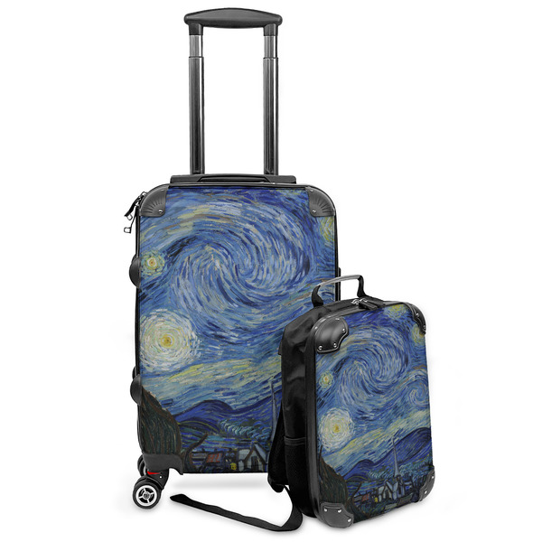 Custom The Starry Night (Van Gogh 1889) Kids 2-Piece Luggage Set - Suitcase & Backpack