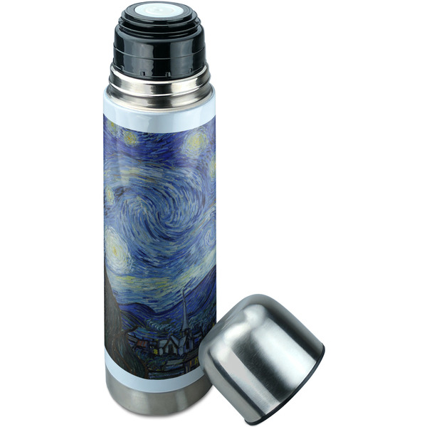 The Starry Night (Van Gogh 1889) Thermos - Lid Off