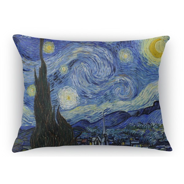 Custom The Starry Night (Van Gogh 1889) Rectangular Throw Pillow Case