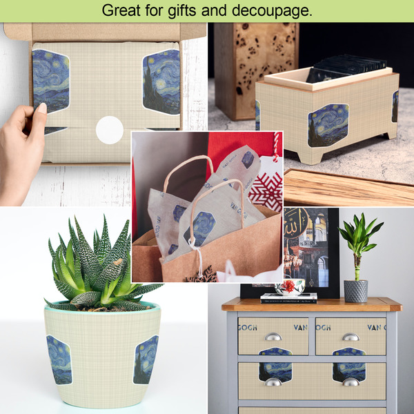 The Starry Night (Van Gogh 1889) Tissue Paper - In Use Collage