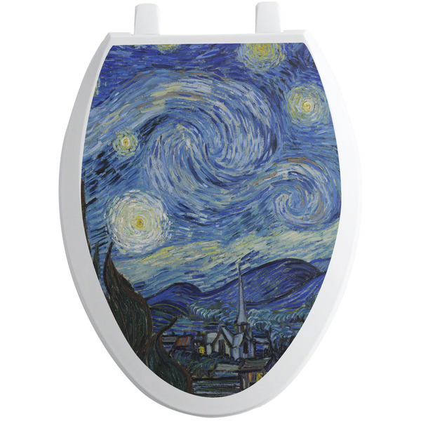 Custom The Starry Night (Van Gogh 1889) Toilet Seat Decal - Elongated