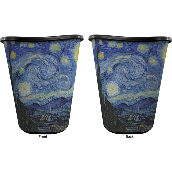 The Starry Night (Van Gogh 1889) Trash Can Black - Front and Back - Apvl