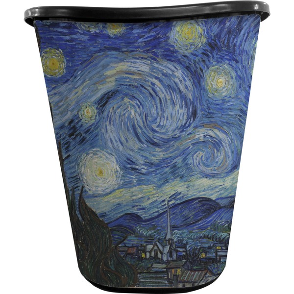 Custom The Starry Night (Van Gogh 1889) Waste Basket - Single Sided (Black)