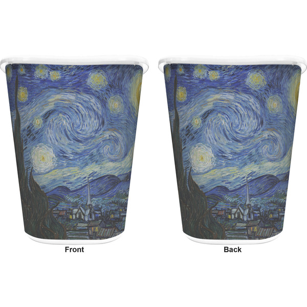 The Starry Night (Van Gogh 1889) Trash Can White - Front and Back - Apvl