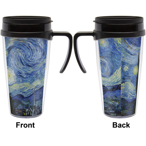 The Starry Night (Van Gogh 1889) Travel Mug with Black Handle - Approval
