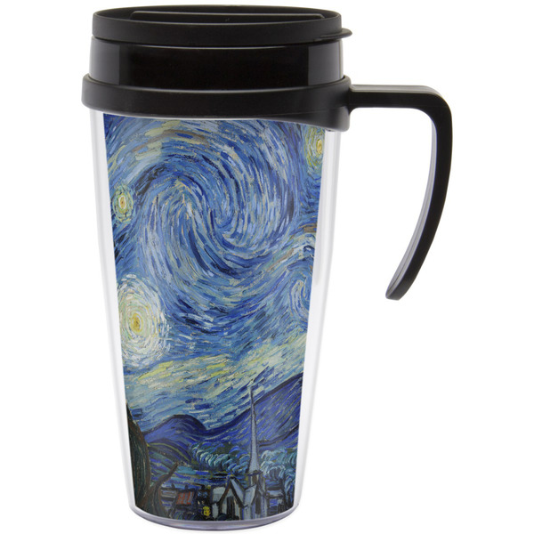 Custom The Starry Night (Van Gogh 1889) Acrylic Travel Mug with Handle