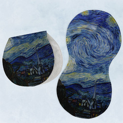 The Starry Night (Van Gogh 1889) Burp Pads - Velour - Set of 2