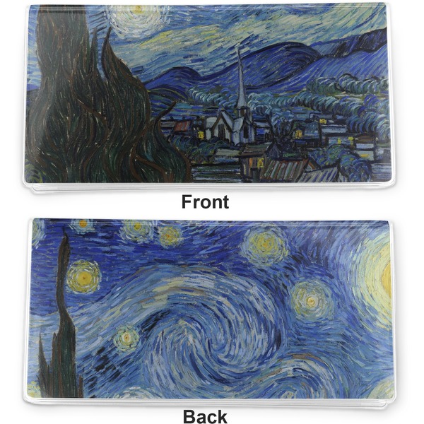 The Starry Night (Van Gogh 1889) Vinyl Check Book Cover - Front and Back