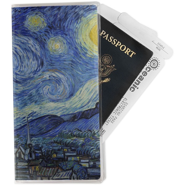 Custom The Starry Night (Van Gogh 1889) Travel Document Holder
