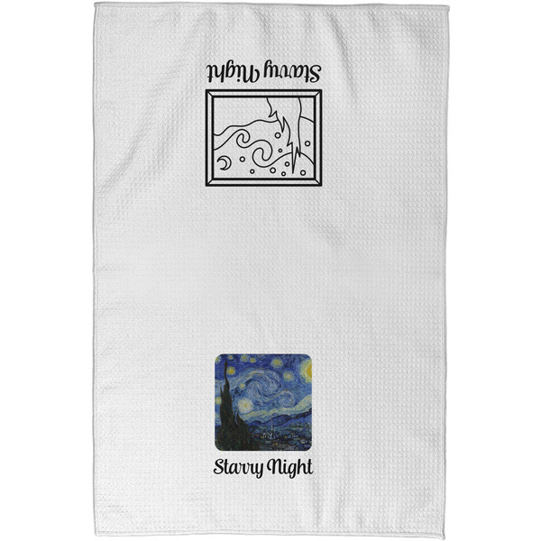 The Starry Night (Van Gogh 1889) Waffle Towel - Partial Print - Approval Image