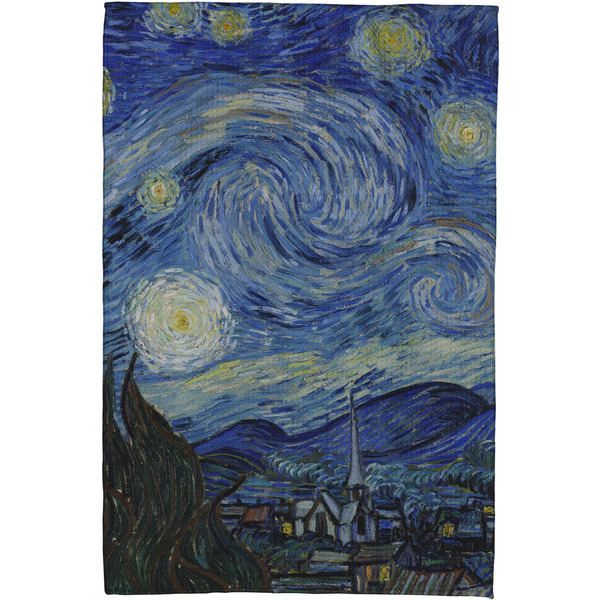 The Starry Night (Van Gogh 1889) Waffle Weave Towel - Full Color Print - Approval Image