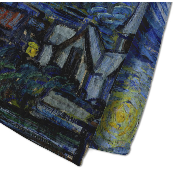 The Starry Night (Van Gogh 1889) Waffle Weave Towel - Closeup of Material Image