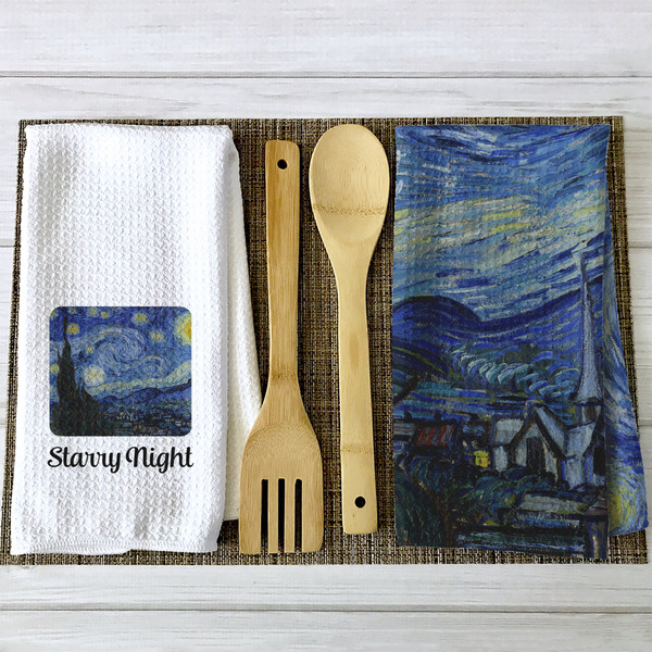 The Starry Night (Van Gogh 1889) Waffle Weave Towels - 2 Print Styles