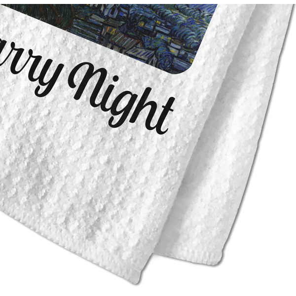 The Starry Night (Van Gogh 1889) Waffle Weave Towel - Closeup of Material Image