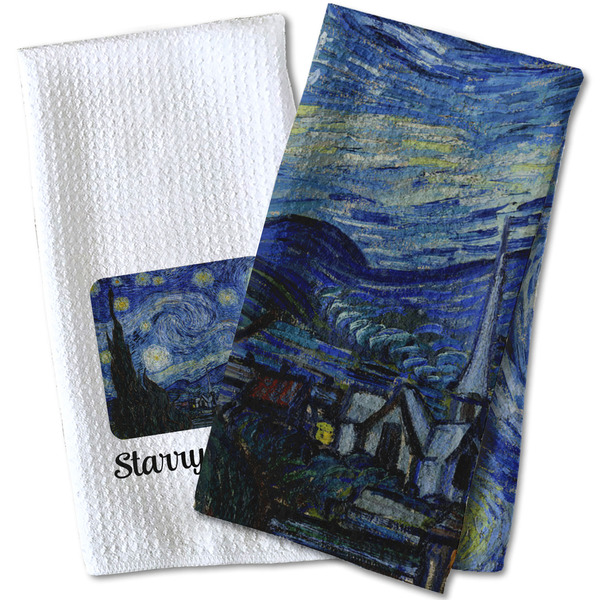 The Starry Night (Van Gogh 1889) Waffle Weave Towels - Two Print Styles