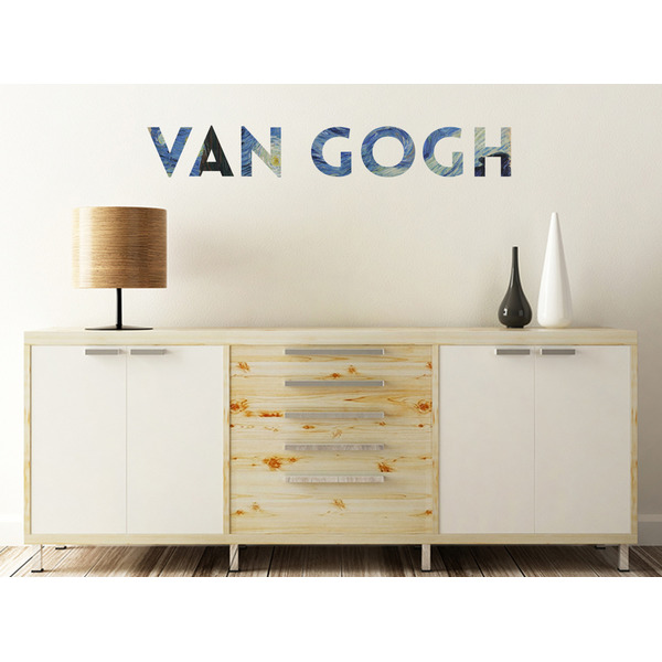 The Starry Night (Van Gogh 1889) Wall Name Decal On Wooden Desk
