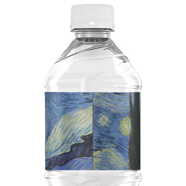 The Starry Night (Van Gogh 1889) Water Bottle Label - Back View