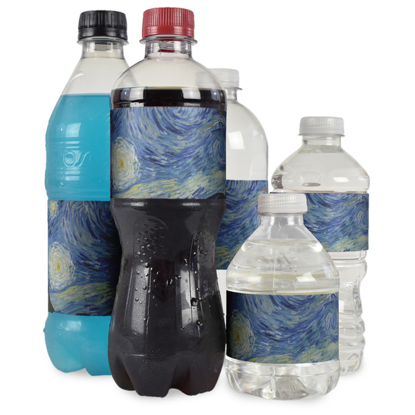 The Starry Night (Van Gogh 1889) Water Bottle Label - Multiple Bottle Sizes