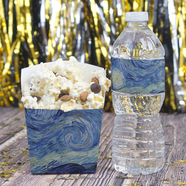 The Starry Night (Van Gogh 1889) Water Bottle Label - w/ Favor Box