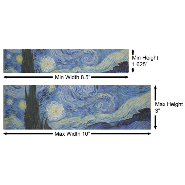 The Starry Night (Van Gogh 1889) Water Bottle Labels w/ Dimensions