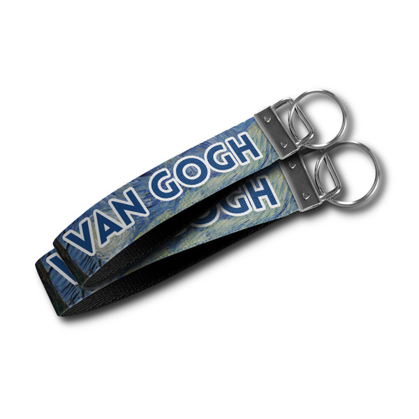 The Starry Night (Van Gogh 1889) Webbing Keychain FOBs - Size Comparison