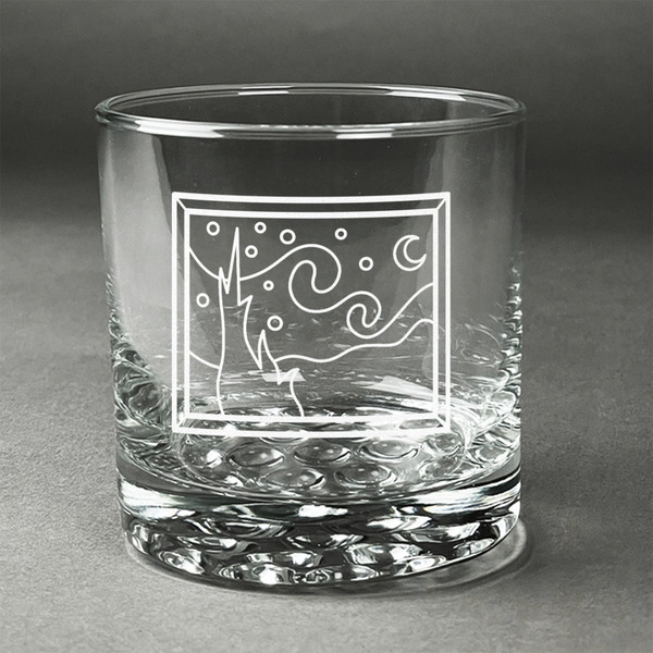 Custom The Starry Night (Van Gogh 1889) Whiskey Glass - Engraved