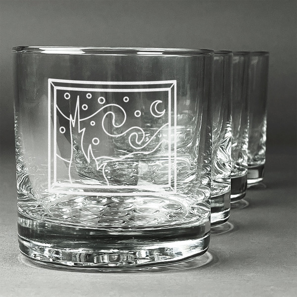 Custom The Starry Night (Van Gogh 1889) Whiskey Glasses (Set of 4)