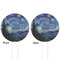 The Starry Night (Van Gogh 1889) White Plastic 4" Food Pick - Round - Double Sided - Front & Back