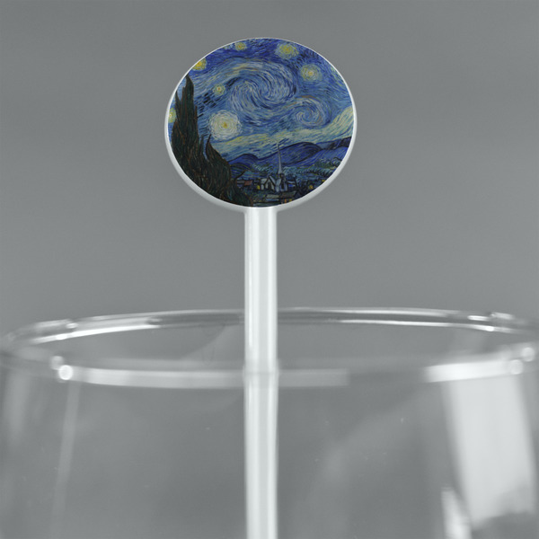 The Starry Night (Van Gogh 1889) White Plastic 5.5" Stir Stick - Round - Main