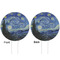 The Starry Night (Van Gogh 1889) White Plastic 6" Food Pick - Round - Double Sided - Front & Back