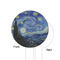 The Starry Night (Van Gogh 1889) White Plastic 6" Food Pick - Round - Single Sided - Front & Back