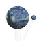 The Starry Night (Van Gogh 1889) White Plastic 7" Stir Stick - Round - Closeup