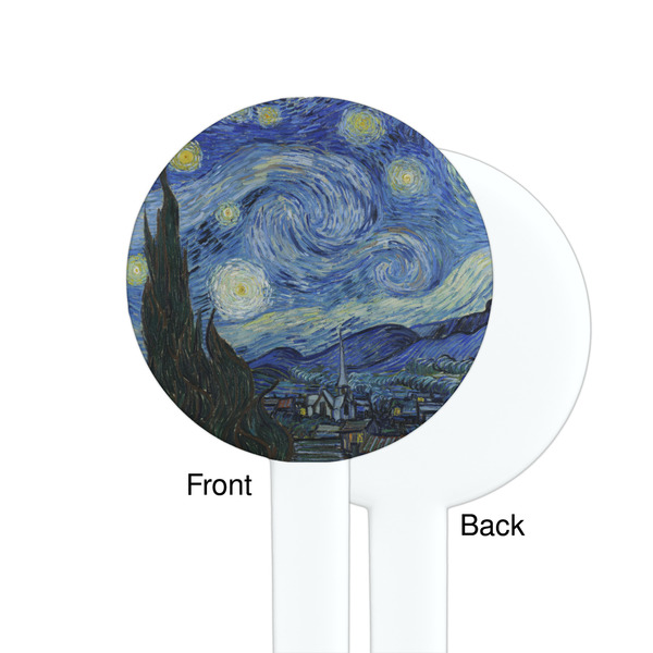 The Starry Night (Van Gogh 1889) White Plastic 7" Stir Stick - Single Sided - Round - Front & Back