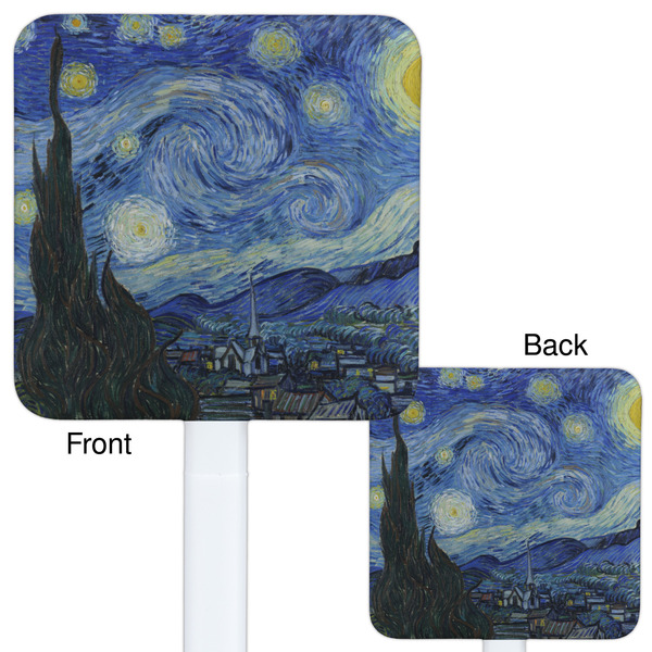 The Starry Night (Van Gogh 1889) White Plastic Stir Stick - Double Sided - Approval
