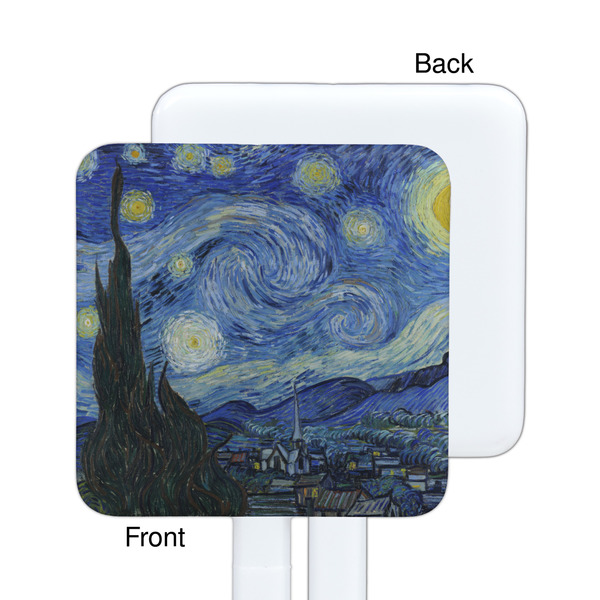 The Starry Night (Van Gogh 1889) White Plastic Stir Stick - Single Sided - Square - Approval