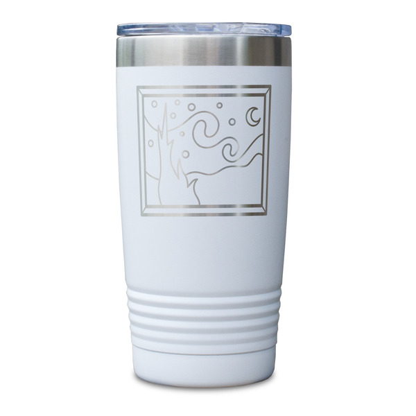 The Starry Night (Van Gogh 1889) White Polar Camel Tumbler - 20oz - Single Sided - Approval