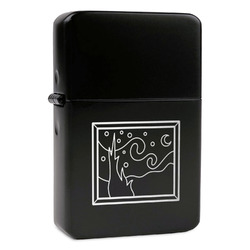 The Starry Night (Van Gogh 1889) Windproof Lighter - Black - Single Sided