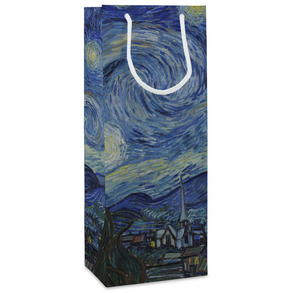 Custom The Starry Night (Van Gogh 1889) Wine Gift Bags - Gloss