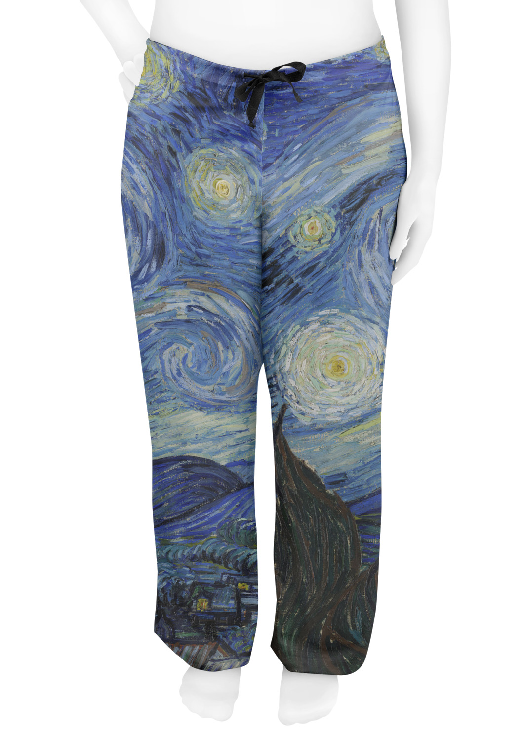 Custom The Starry Night (Van Gogh 1889) Womens Pajama Pants