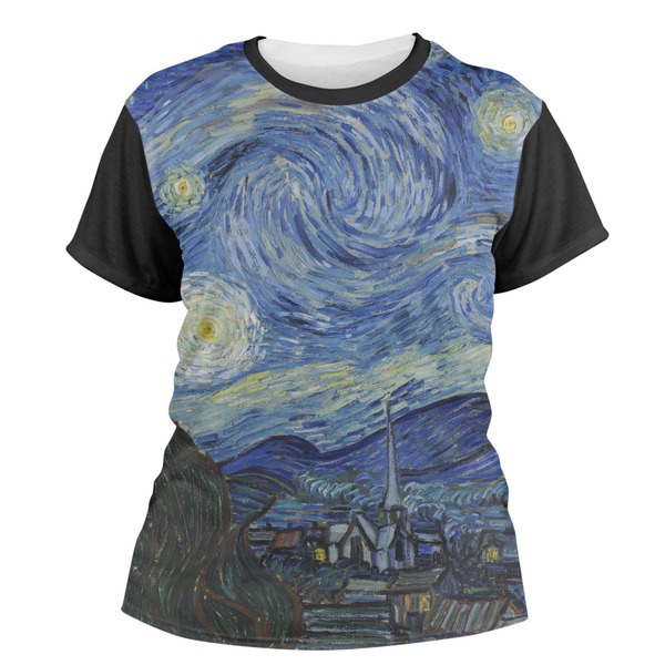 Custom The Starry Night (Van Gogh 1889) Women's Crew T-Shirt - X Small