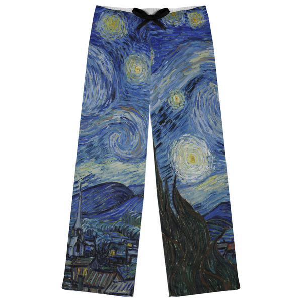 Custom The Starry Night (Van Gogh 1889) Womens Pajama Pants - L